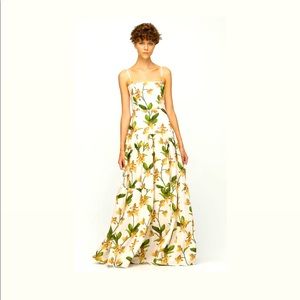 Agua Bendita Lima Embroidered Maxi Dress, sz. 0, only worn once!